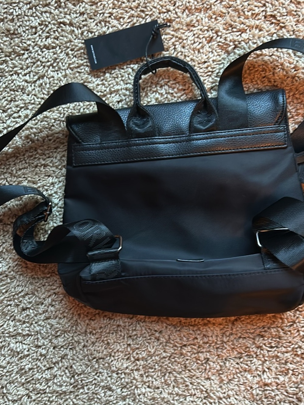 New with tags Black  leather Backpack